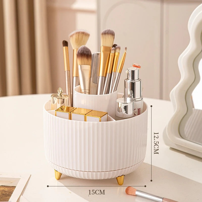 منظم مكياج دوّار 360° بسعة كبيرة  360° Rotating Makeup Organizer – Large Capacity